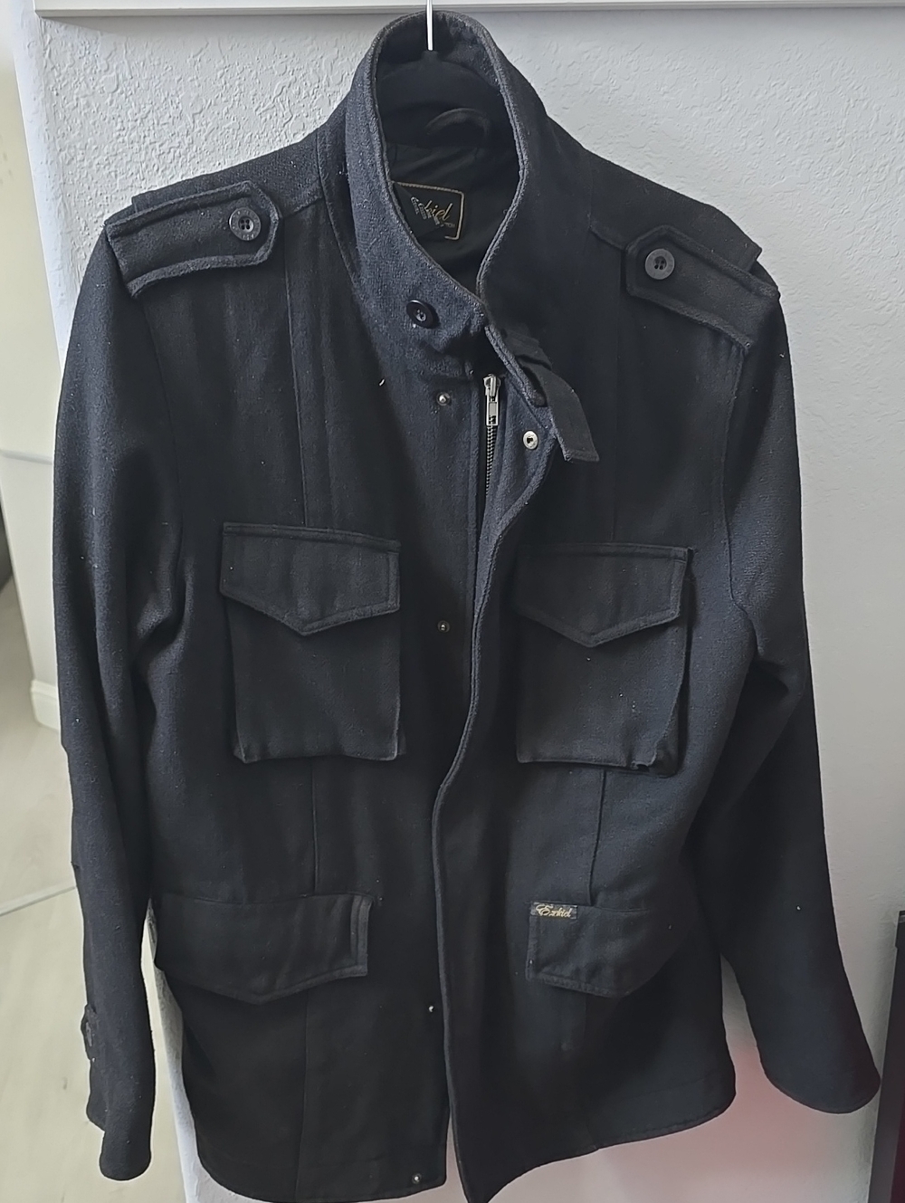 Ezekiel Men's Black Label Edition Herringbone 4 pocket Wool Jacket Medium M